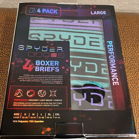 Brand New Spyder Performance Stretch Recovery Lightweight Boxer Brief 4Pack! - Picture 4 of 4